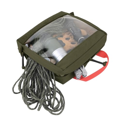 KRYDEX Clear Top Insert Bag with Hook Panel Tactical Packing Cube Travel Organizer Bag (Large-RG) - color: Large-RG