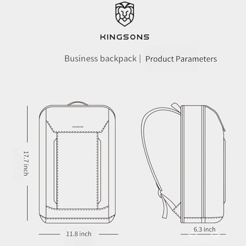 Kingsons 15.6 Inch Laptop Compartment Backpack for Men,Waterproof Slim Durable Business Backpack for Work，Travel (KS25054-Dark Blue-US-1) - color: Ks25054-dark Blue-us-1