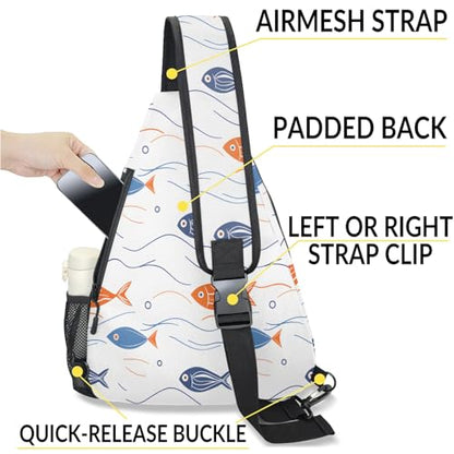 Pickleball Bag for Women Men Adjustable Crossbody Sling Backpack Hold Pickleball Paddle Water Bottle - color: Multicolor 8