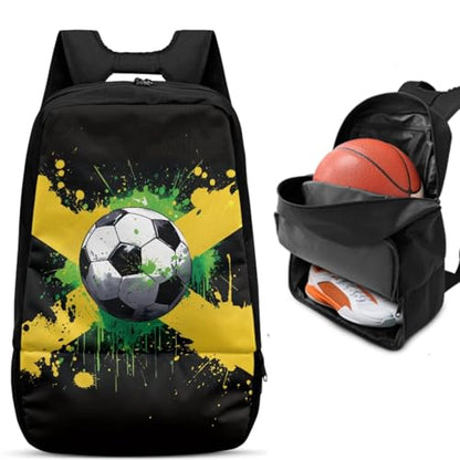 Basketball Backpack With Separate Ball Compartment And Shoes Fit Basketball Volleyball Football - color: Jamaican Football