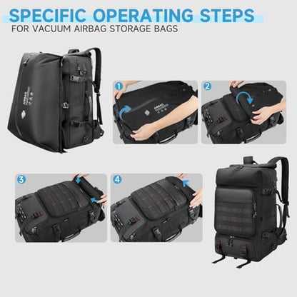 SWICKY Carry On Travel Backpack for Men, Flight Approved 50L Convertible Backpack Duffel Bag with Shoe Compartment & Wet Pocket, Expandable 17.3 Inch Laptop Backpack for Weekender Travel Gym Camping - color: 82525(black-fits 17.3 Inch Laptop)