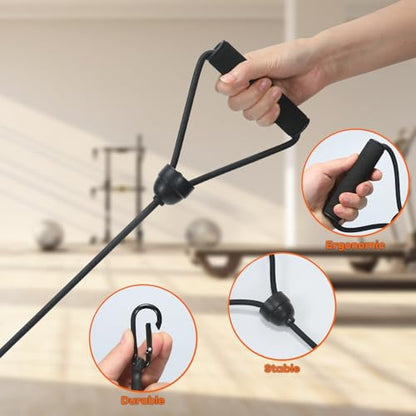 ONIPAX 1 Pair Stepper Resistance Bands with Handles & Connecting Strap – Workout & Exercise Bands for Strength Training, Muscle Toning, Home Gym Fitness Equipment
