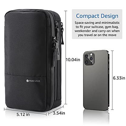 Purevave Compact Mens Toiletry Travel Bag Hanging, Mens Dopp Kit for Travel Waterproof, Wash Pouch Black - color: Black