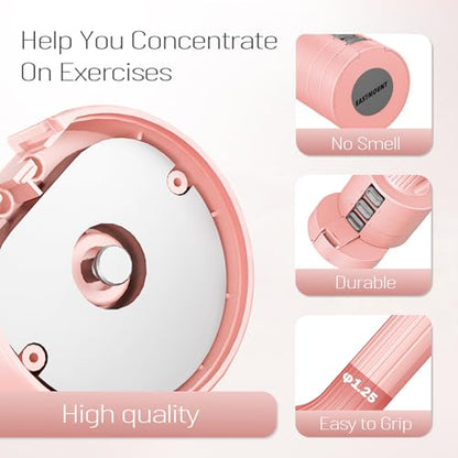 EAST MOUNT Adjustable Dumbbells 5 lb Dumbbells Set of 2 / Pair 10 lb Total Free Weights 6 in 1 Women Hand Weights for Home,Office,Gym Exercise Training 2lb 3lb 4lb 5lb Fast Adjust - color: Pink