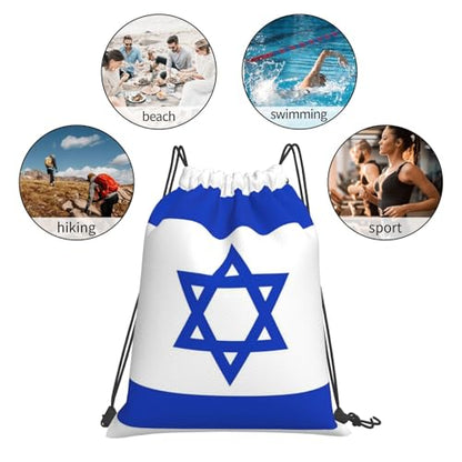 Israel Flag Drawstring Bag Sport Gym Backpack Beach Travel Sack Draw String Yoga Bag For Men Women - color: Israel Flag