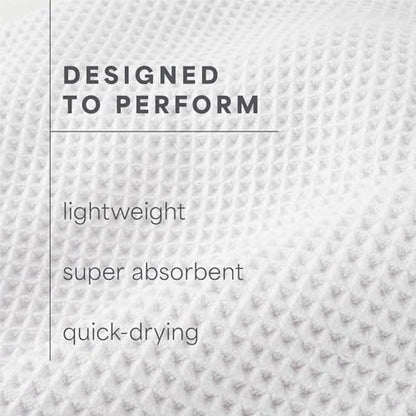 S&T INC. Aura Microfiber Waffle Bath Towels, 4 Pack, Quick-Dry, Ultra Absorbent, Lightweight Towels for Bathroom, 30 inches x 60 inches, 420GSM, White - color: White