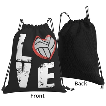 Love Volleyball Unisex Drawstring Backpack Bag Sport Gym Travel Swim Sackpack - color: Love Volleyball8