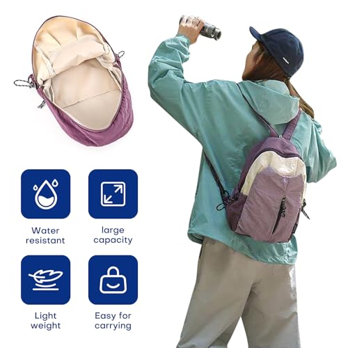 Ultralight Convertible Sling Backpack - Wear as Crossbody or Backpack for Commuting, Hiking, Travel and Cycling (Purple) - color: Purple