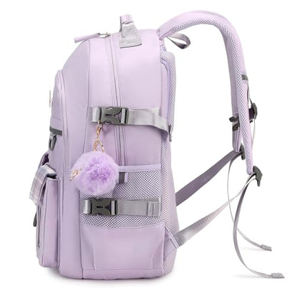 Backpack for Girls, 15.6 Inch Laptop School Bag Kids Kindergarten Elementary College Backpacks Large Bookbags for Teen Girl Women Students Casual Travel Daypacks (Purple) - color: Purple