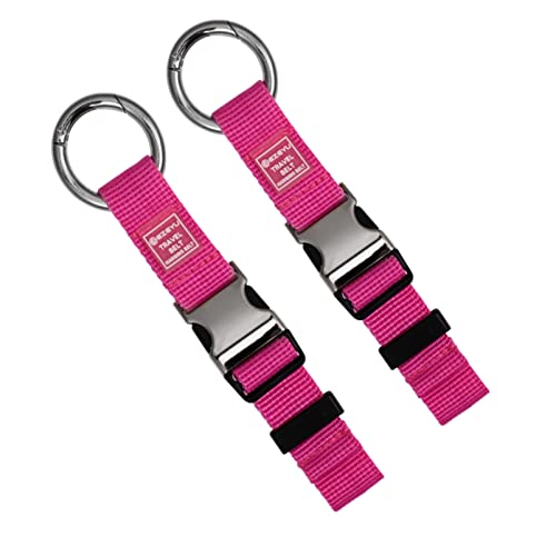 2PCS Heavy Duty Add a Bag Luggage Strap Jacket Gripper,Carry-on Baggage Suitcase Straps Belts Travel Accessories (Rose Red) - color: Rose Red