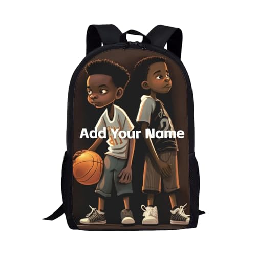 Afro Backpack for Boys 8-12/10-12 Bookbag Boys Kindergarten School Bag Girls African Kids Black Book Bag with Side Pocket Personalized Student Schoolbag - color: African Black Girl-13