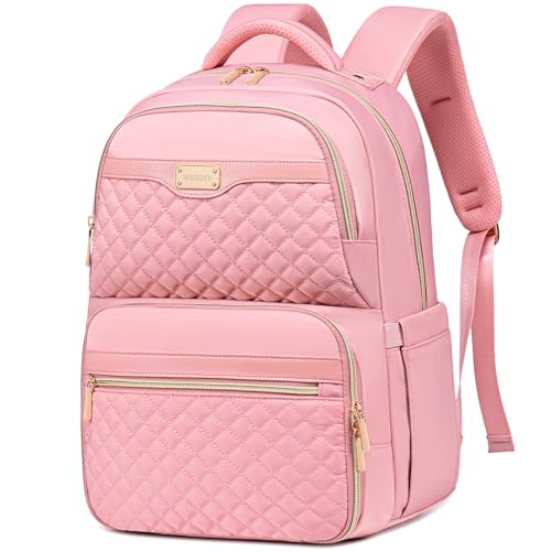 Weitars Lunch Backpack, Insulated Cooler Backpack 15.6 Inch Laptop Backpack For Women Men For Women Nurses Teacher Gifts for College Work Beach Camping Picnics Travel - color: Pink