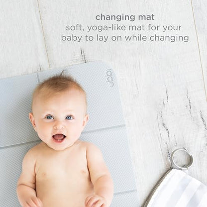 Ubbi On-the-Go Changing Mat with Carrying Bag, Soft and Comfortable Diaper Bag Accessory Must Have for Newborns, Easy to Clean, Portable Changing Pad, Gray - size: One Size, style: Gray Changing Mat & Bag