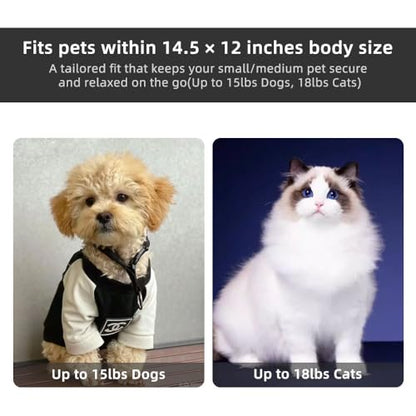 Cat Carrier Soft Sided Pet Carrier Backpack Airline Approved cat Bag for Cats & Dogs - Collapsible, 270° Breathable Design with 1 Pet Poop Bag+ 5 Leak-Proof Pee Pads, Ideal for Small/Medium Pets