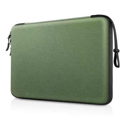 FINPAC 14-inch Hard Laptop Sleeve Case Compatible with Acer Chromebook Lenovo, HP, Dell, Acer Laptop Notebook Ultrabook, Water-Resistant Shockproof Computer Bag, Olive - color: Olive, size: 13.5-14-inch Laptop/Notebook