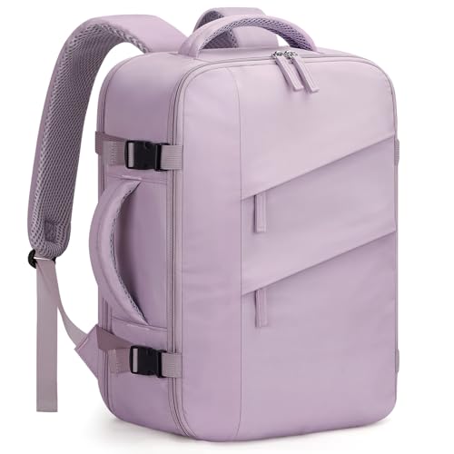 Capolo Travel Backpack for Women Men Flight Approved Laptop Backpack Waterproof Carry On Backpack Overnight Weekender Travel Bag for Traveling, Business, Work Fits 17.3'' Laptop(Purple,Large) - color: Purple, size: Large