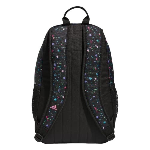 adidas Creator School Backpack for Girls & Boys — Durable Bookbag - color: Speckle Black/Bliss Pink/Black