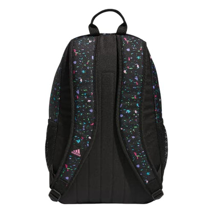 adidas Creator School Backpack for Girls & Boys — Durable Bookbag - color: Speckle Black/Bliss Pink/Black