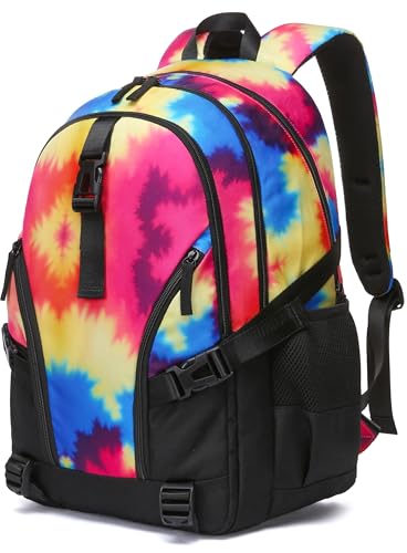 BLUEFAIRY High School Backpack for Girls Boys Middle School Bookbag for Kids Back to School Bag for College with Large Compartment Casual Daypack Mochilas para Niñas Adolescentes 18" Black Rose - color: Black / Rose
