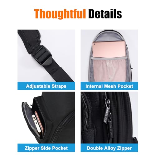 Cwatcun Sling Bag, Crossbody Case for DSLR SLR Canon Nikon Sony Mirrorless Cameras - Photography Backpack for Photographers - color: 2.0 Black