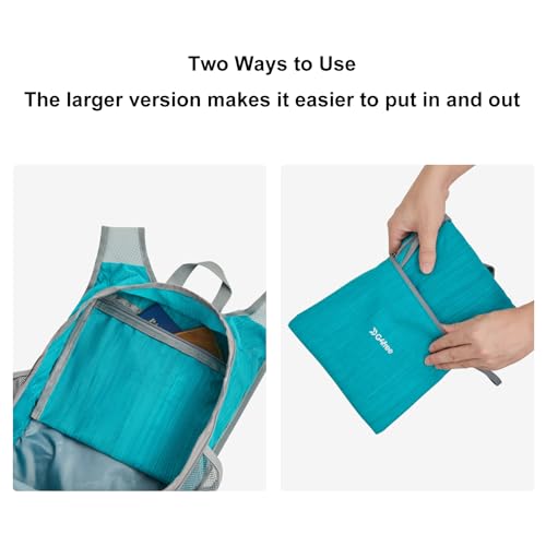 G4Free 15L Hiking Daypack Lightweight Travel Backpack Packable Outdoor Casual Foldable Shoulder Bag (Peacock Blue) - color: Peacock Blue