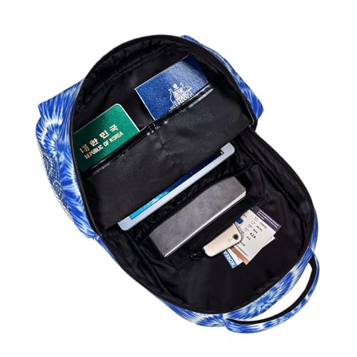 Multi Purpose Gym Backpack Blue Tie Dye, Casual Daypack with Inner Pocket and Mesh Side Pockets for Sports and Weekend Trips - color: Pattern (238)
