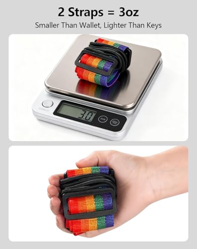 2 Pack Multi Use Luggage Connector Straps for Suitcases & Add A Bag - color: Rainbow