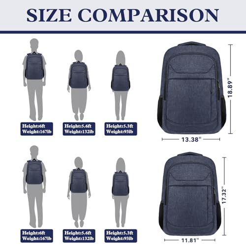 Travel Laptop Backpack, Travel Backpack, Lightweight Business Anti Theft Slim Sturdy Laptops Bag, Water Resistant College Computer Bag Gifts for Men & Women Fits 15.6 Inch Notebook, Blue - color: Blue, size: 15.6 Inch(30L)