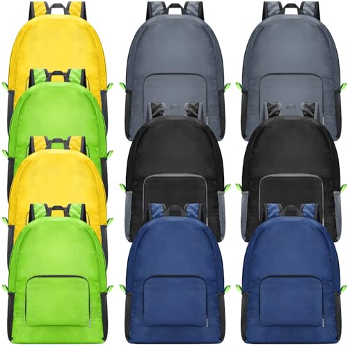 Sherr 10 Pack 17" Classic Backpacks in Bulk Foldable Lightweight Back Packs Basic Classic bags for Travel (Popular Colors) - color: Popular Colors