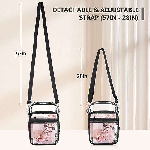 Blvornl Clear Crossbody Bag with Adjustable Shoulder Strap, Stadium Approved PVC Purse Bag, Messenger Bag - color: Clear, size: Large