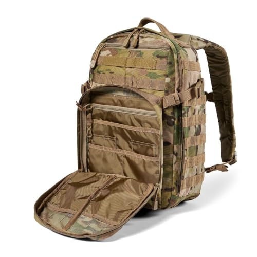5.11 Tactical Backpack, RUSH 12 2.0 Military Survival Molle Back Pack with Laptop Compartment, Small, 24L, Multicam, Style 56562ABR