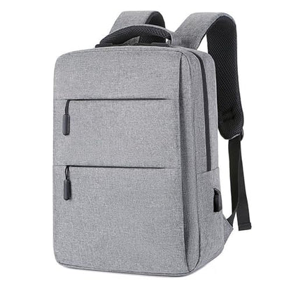Minimalist Laptop Backpack with USB Port, Business Travel Bag, Water Resistant, (Gray)