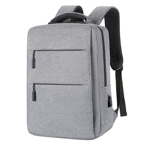 Minimalist Laptop Backpack with USB Port, Business Travel Bag, Water Resistant, (Gray)