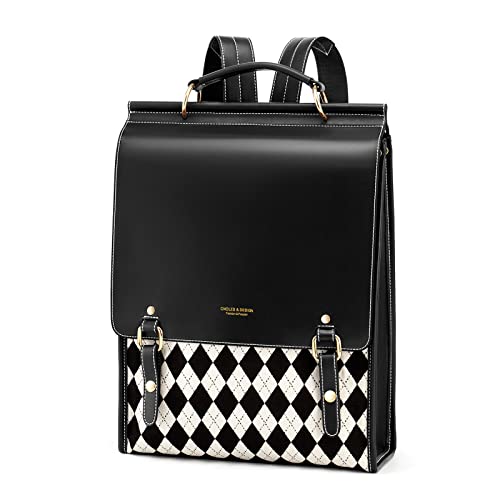 Cnoles Leather Backpack Purse For Women Fashion Ladies Vintage Bag Casual College Travel Backpacks Large bags Black - color: Black-s3268, size: 28 x 11 x 38