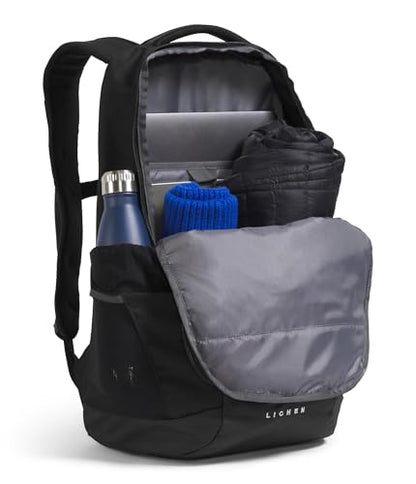 The North Face Lichen Daypack - Everyday Commuter Backpack, Laptop Sleeve, Water Bottle Pockets, Center Front Pouch, TNF Black/TNF White, One Size - color: Tnf Black/Tnf White