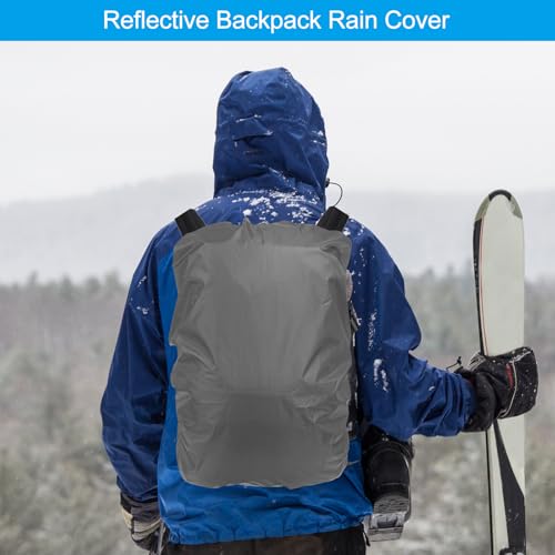 PATIKIL Waterproof Backpack Rain Cover with Anti-Slip Cross Buckle Straps & Drawstring Bag for Hiking Camping Traveling - color: Gray, size: Small