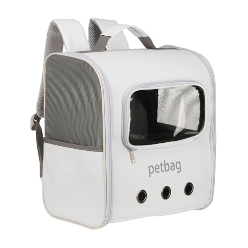 Pet Backpack Carrier, Portable and Ventilated, Oxford Cloth, Dogs Cats and Small Animal Travel Bag 14.17", (White, 1 Pcs), Intended for Hiking/Camping/Traveling - color: White