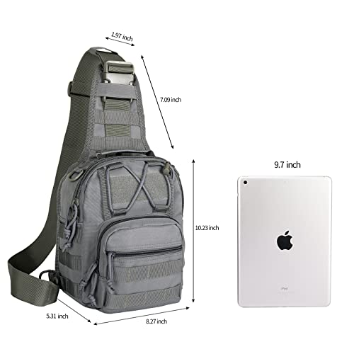 BOMTURN Tactical Backpack-1000D Waterproof Military Backpack/Laser-Cut/CCW Bags Sling Bag Tactical Satchel Shoulder Bag Men - color: Olive Green