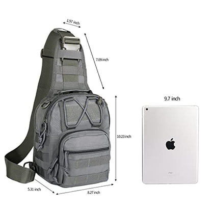 BOMTURN Tactical Backpack-1000D Waterproof Military Backpack/Laser-Cut/CCW Bags Sling Bag Tactical Satchel Shoulder Bag Men - color: Olive Green