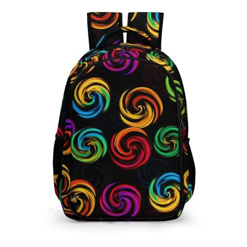Water Resistant College Bookbag Tie Dye Colorful Rose Black, Sturdy Laptop Backpack with Water Bottle Pockets for Men Women Travel Work - color: Pattern (270)