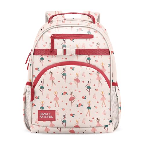 Simple Modern Large Kids Backpack for School Girls and Boys | Elementary Backpack for Teen | Fletcher Collection | Kids - 16" tall | Pink Ballerina - color: -Pink Ballerina, style: Kids Large