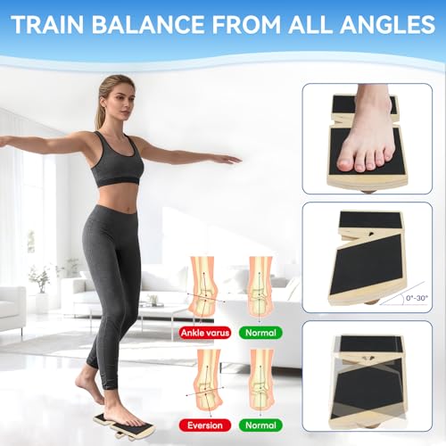 Ankle Balance Board and Foot Strengthener, Used for Physical Therapy Training for Sprains, Achilles Tendon Pain, and Plantar Fasciitis, Single-leg Balance Board With User Manual