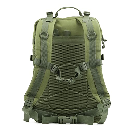 REEBOW GEAR Military Tactical Backpack for Men Large Army 3 Day Assault Pack Molle Hiking Daypack Bag (Green) - color: Green