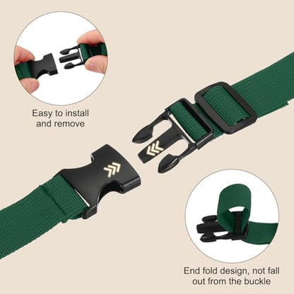 PATIKIL Utility Straps with Quick Release Buckle, (1 Inch x 6 Feet, Dark Green) (3 Pcs) Adjustable Luggage Polyester Straps Backpack Webbing, Suit for Sleeping Bag/Camping/Hiking - color: Dark Green, size: 1 Inch x 6 Feet