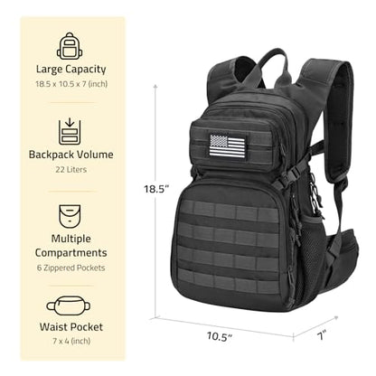 CVLIFE Tactical Hydration Pack 3L - Lightweight Water Bag With Bladder for Men Women, Heavy Duty Molle Backpack for Hiking, Cycling, Running, Hunting