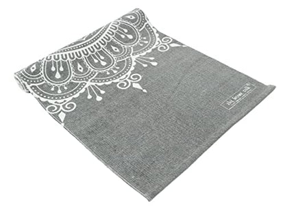 Hand Woven 100% Cotton Yoga Mat- Thick Handloom Made in India- for Gym Floor Exercise - Runner for Bedroom - color: Grey