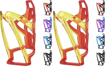 ROCKBROS Bike Water Bottle Holder Ultra-Light Bicycle Bottle Cages with Screws Tool, Universal Bike Cup Holder Rack for Road MTB Bikes… (Pack of 2) - color: Red-Yellow, size: Standard (Pack of 2)