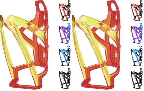 ROCKBROS Bike Water Bottle Holder Ultra-Light Bicycle Bottle Cages with Screws Tool, Universal Bike Cup Holder Rack for Road MTB Bikes… (Pack of 2) - color: Red-Yellow, size: Standard (Pack of 2)
