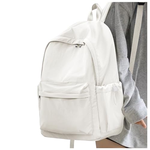 Beige Backpack for School Women Girls, Waterproof Bookbag Cute High School Backpack for Men Teen Boys, Lightweight Travel College Backpack Mochilas Escolares para - color: Beige
