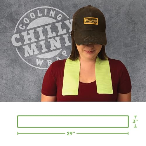 FROGG TOGGS Chilly Mini Cooling Neck Towel, 29" x 3" - color: High Vis Green
